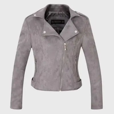chaqueta de cuero rosa