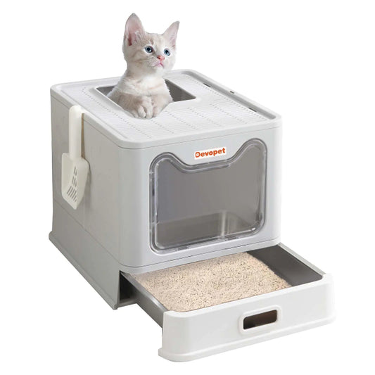 caja de arena para gatos de acero inoxidable