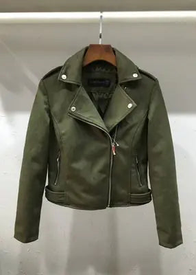 chaqueta de cuero rosa